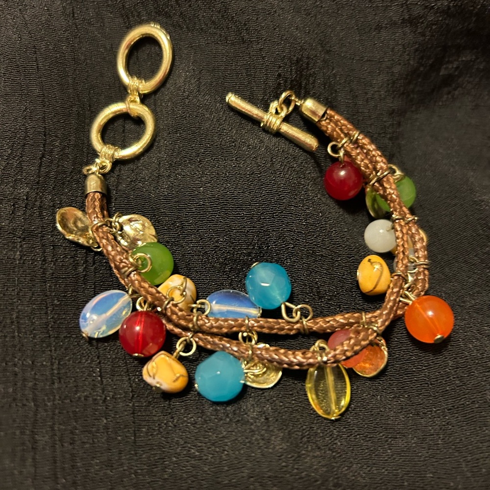 Multi-colored, jeweled bracelet.